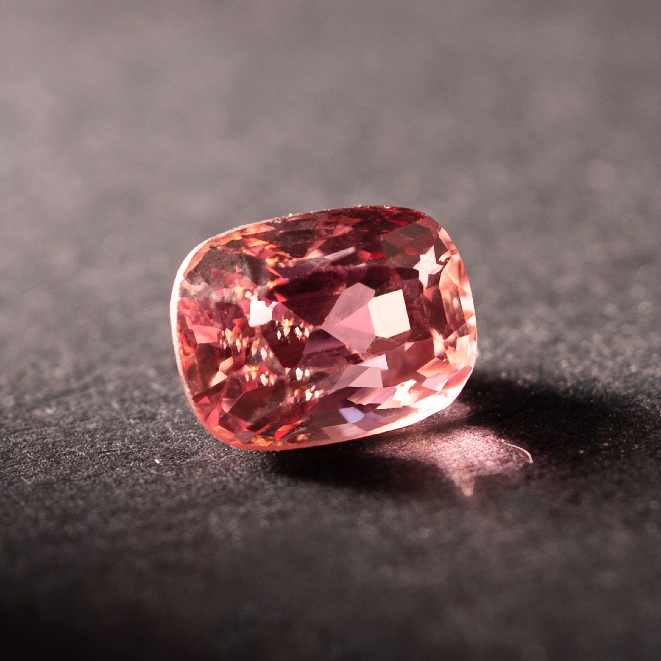 Cushion Natural Burma Colored Gemstone Vivid Orangy Pink Jadi Spinel 1.1 CT