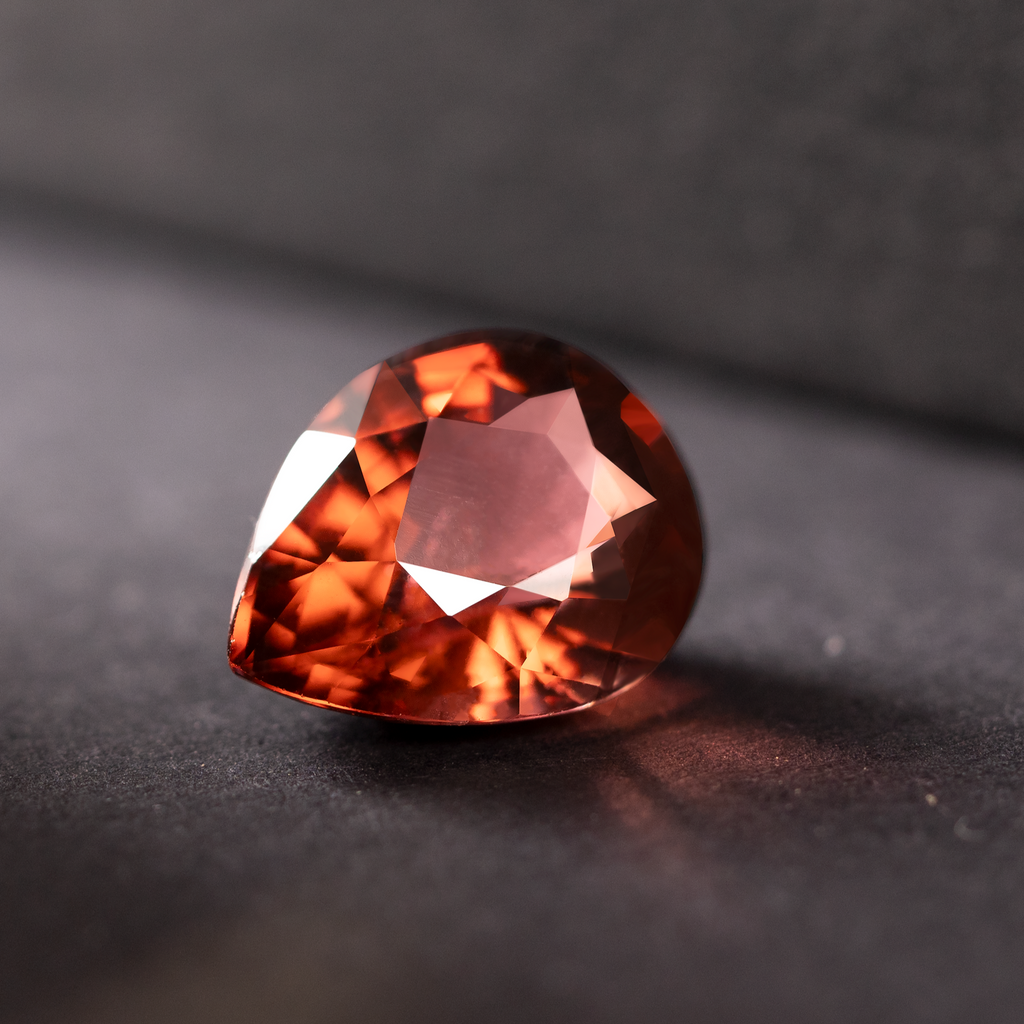 Pear Natural Tourmaline Rubellite Orange Gemstone 4.46 CT