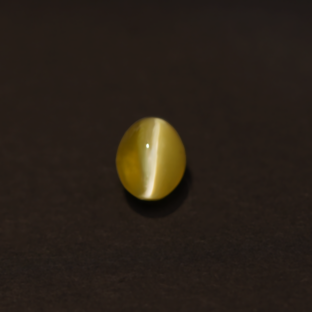 Oval Natural Gemstone Honey Color Cat's Eye Stone 1.11 CT