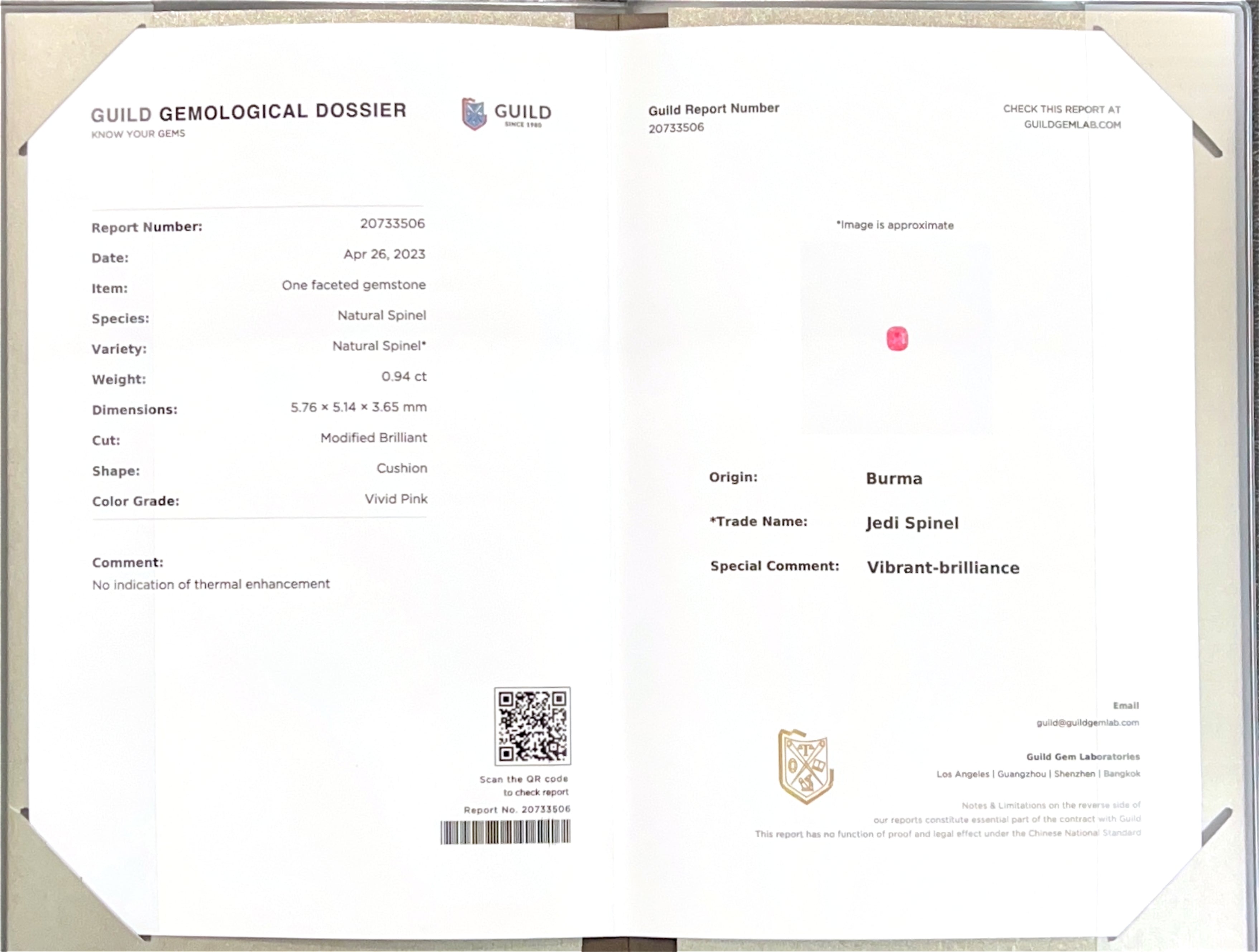 Cushion Natural Colored Gemstone Jedi Red Spinel 0.94 CT