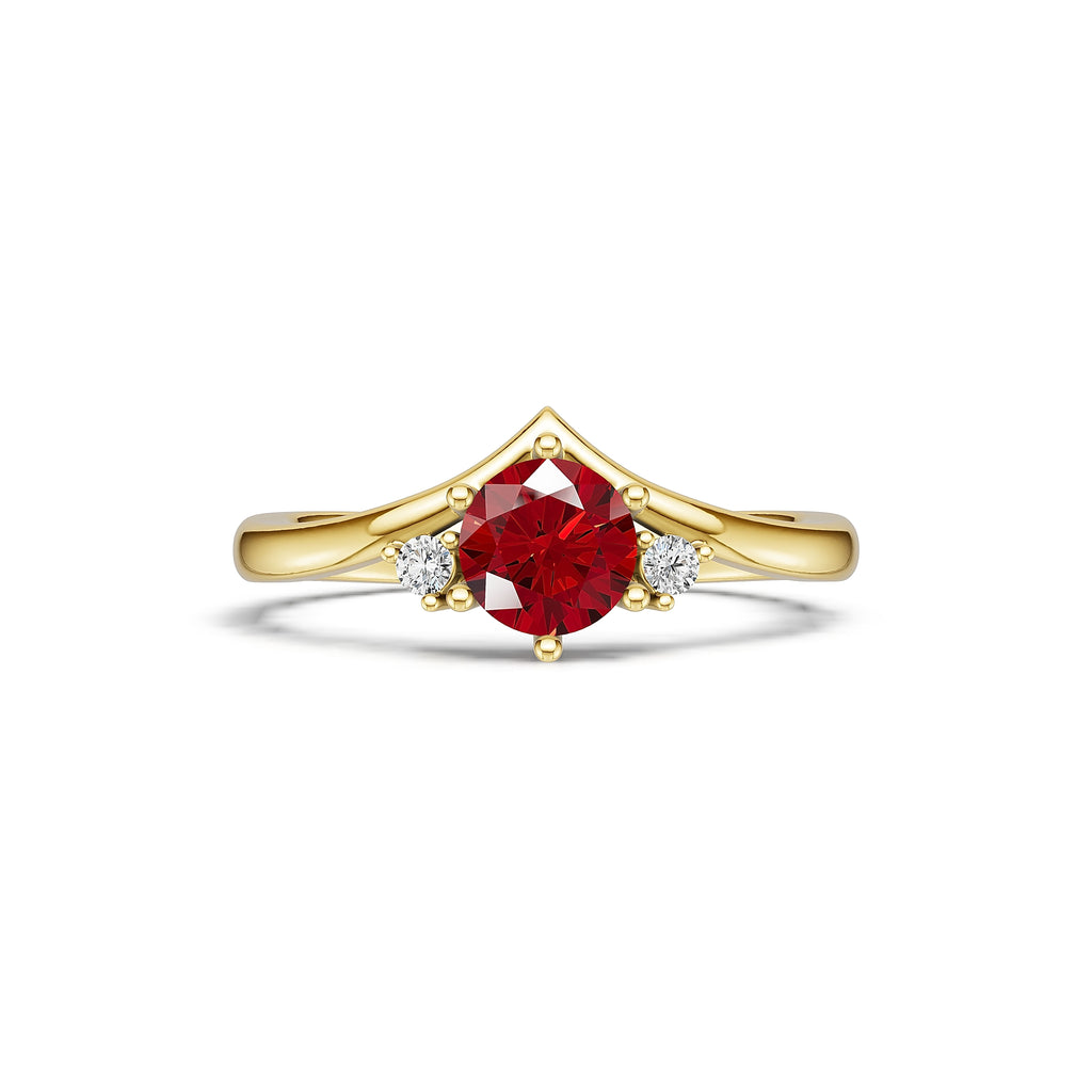 "Queen of Hearts" 18K Gold Ruby & Diamond Ring