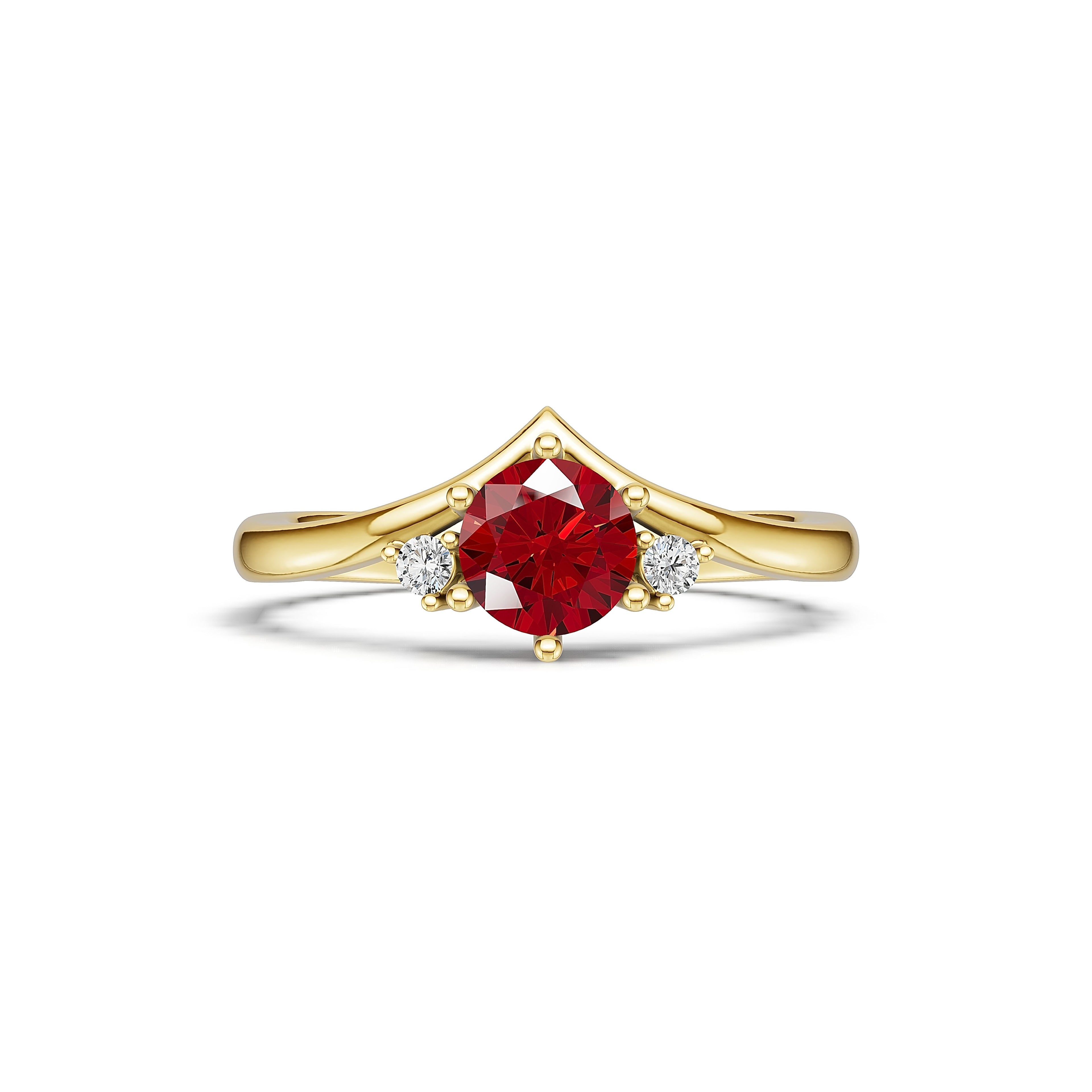 "Queen of Hearts" 18K Gold Ruby & Diamond Ring