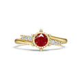 18K Gold Ruby Diamond Ring