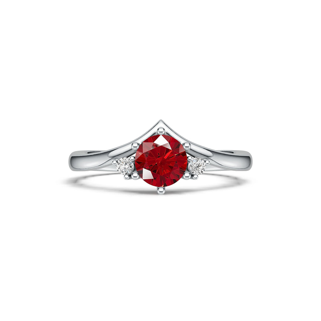 "Queen of Hearts" 18K White Gold Ruby & Diamond Ring