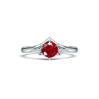 "Queen of Hearts" 18K White Gold Ruby & Diamond Ring