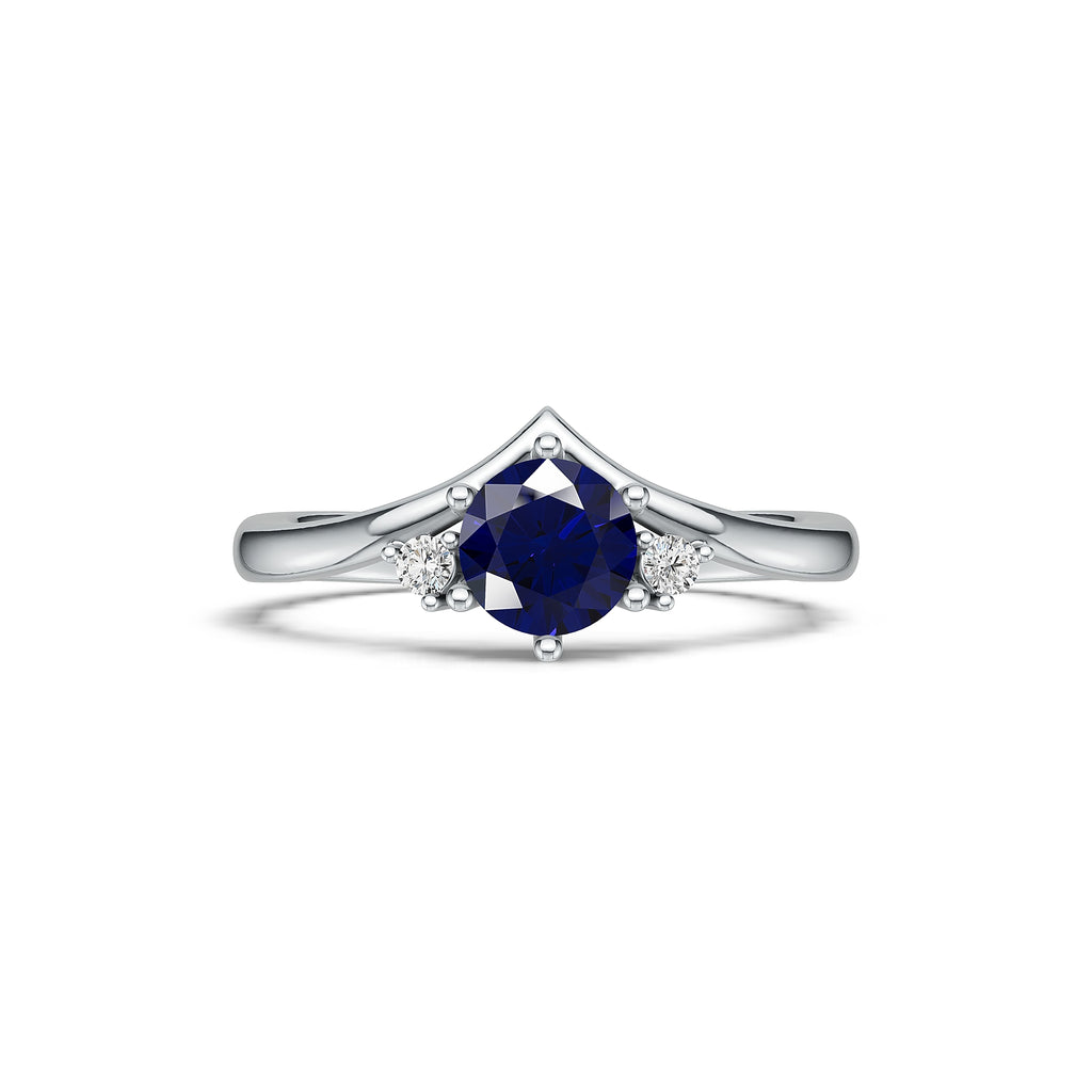 "Queen of Hearts" 18K White Gold Sapphire & Diamond Ring