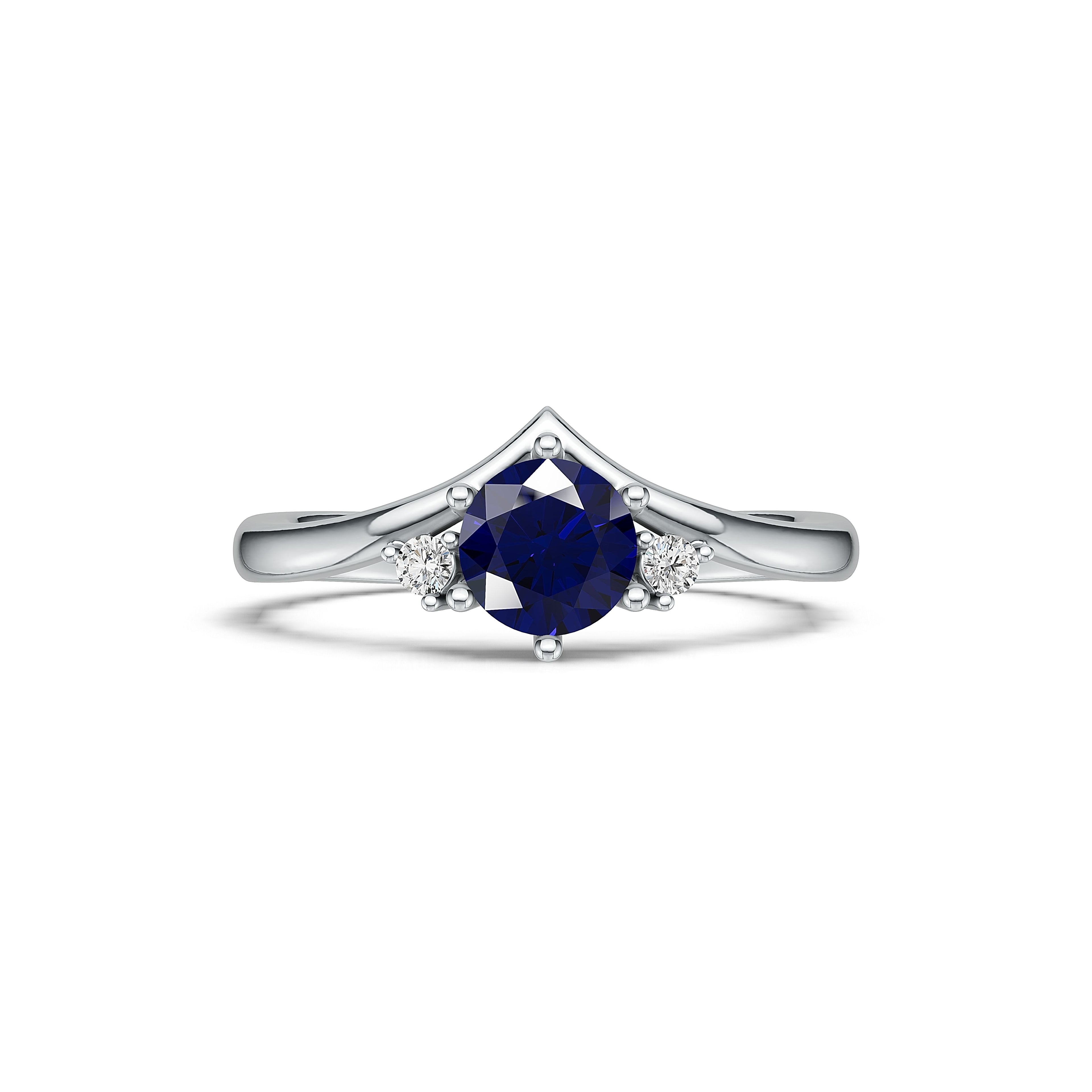"Queen of Hearts" 18K White Gold Sapphire & Diamond Ring