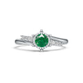 18K White Gold Emerald Diamond Ring