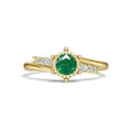 18K Gold Emerald Diamond Ring