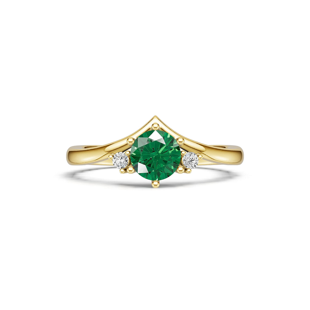 "Queen of Hearts" 18K Gold Emerald & Diamond Ring