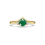 "Queen of Hearts" 18K Gold Emerald & Diamond Ring