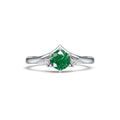"Queen of Hearts" 18K White Gold Emerald & Diamond Ring