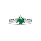 "Queen of Hearts" 18K White Gold Emerald & Diamond Ring