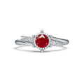 18K White Gold Ruby Diamond  Ring