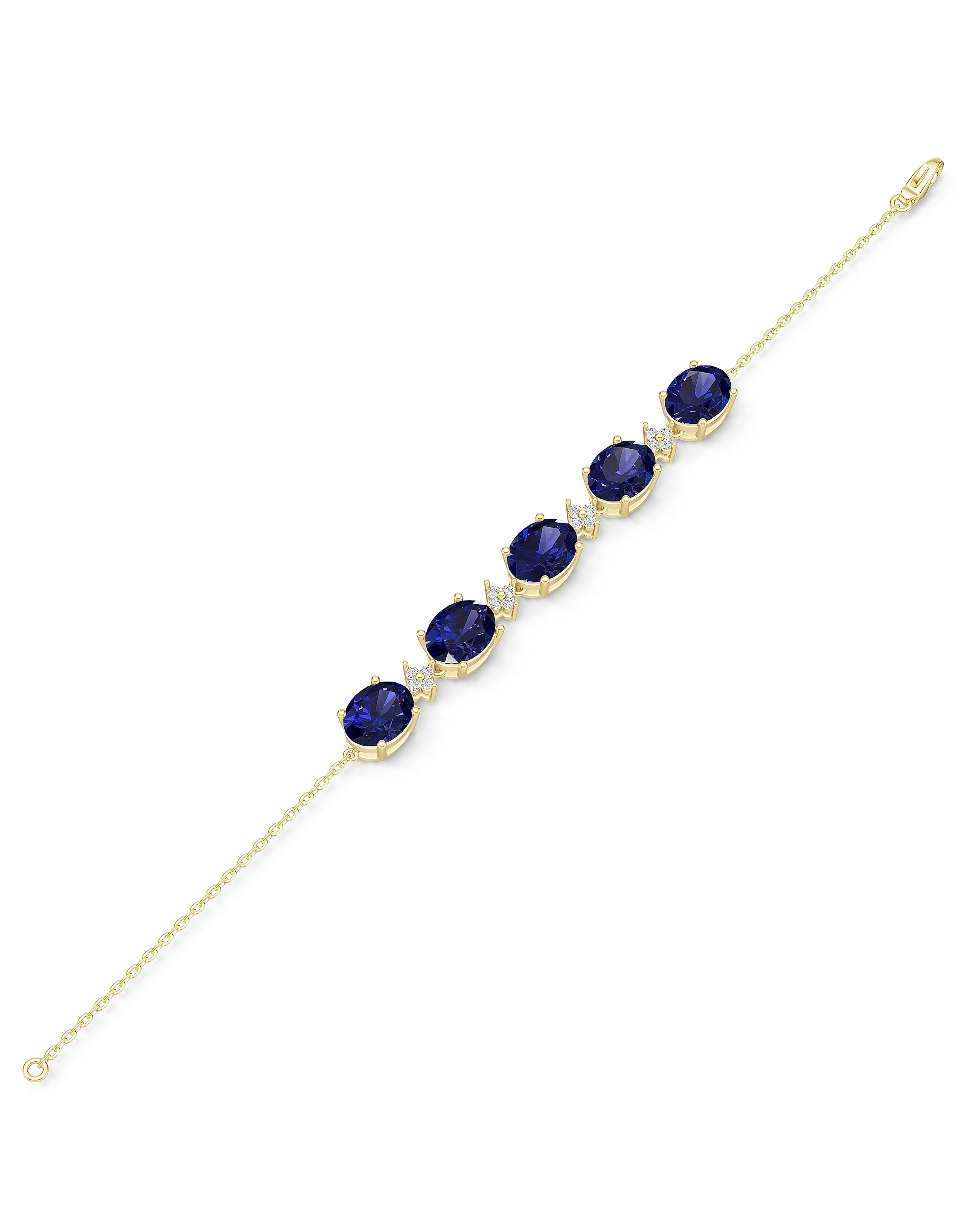 Natural Multi-stone Gold bracelet