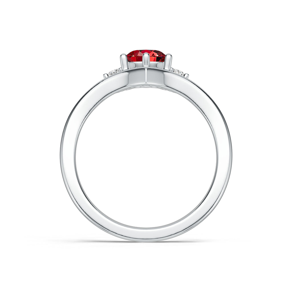 "Queen of Hearts" 18K White Gold Ruby & Diamond Ring