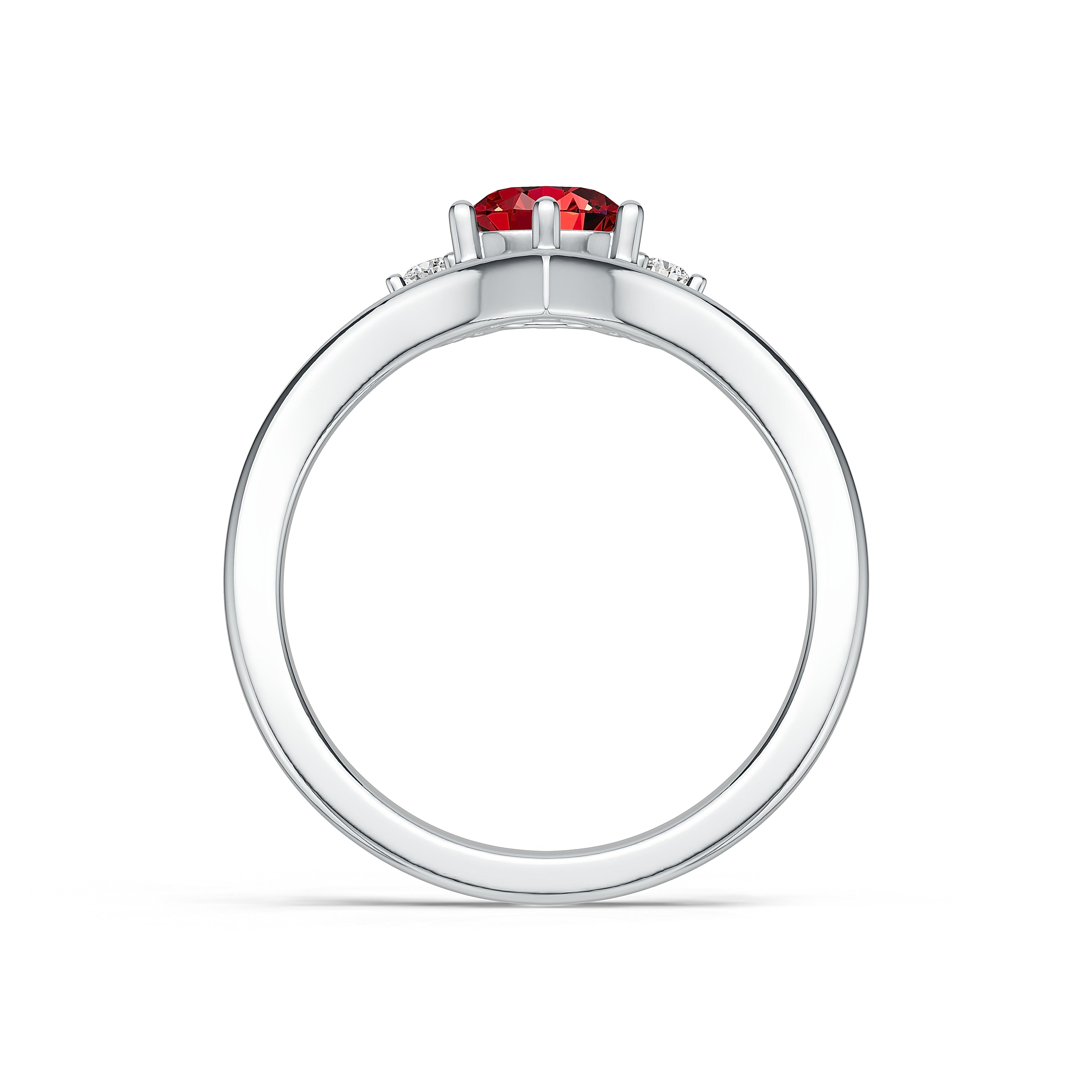 "Queen of Hearts" 18K White Gold Ruby & Diamond Ring