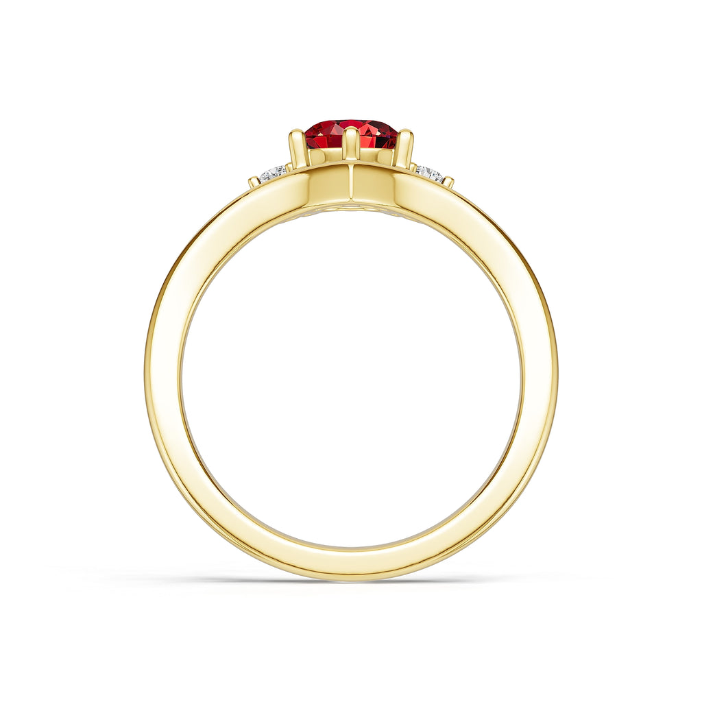 "Queen of Hearts" 18K Gold Ruby & Diamond Ring