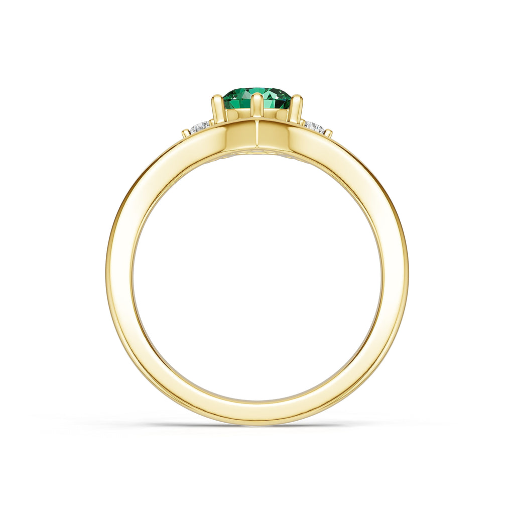 "Queen of Hearts" 18K Gold Emerald & Diamond Ring