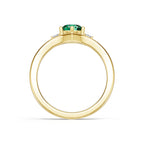 "Queen of Hearts" 18K Gold Emerald & Diamond Ring