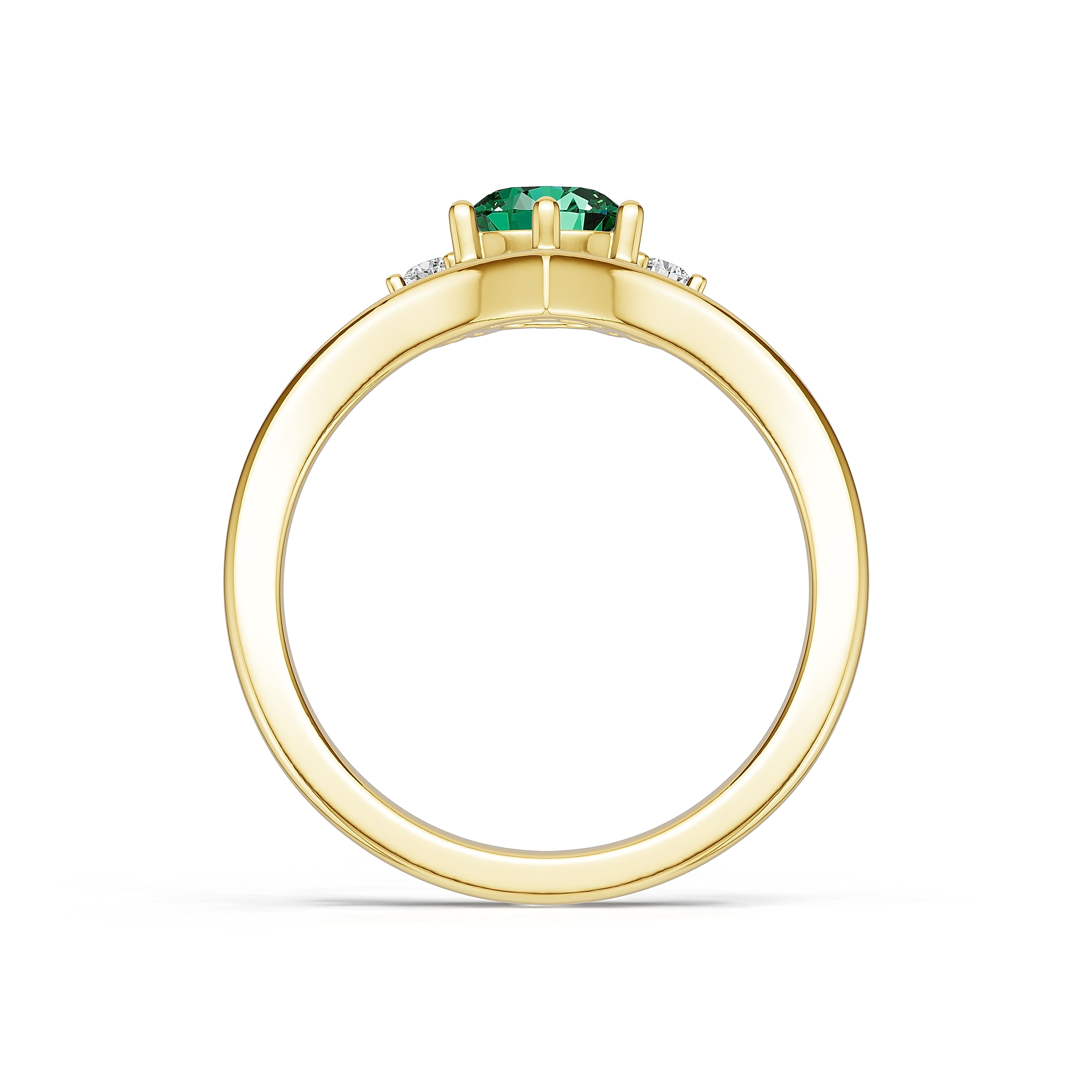 "Queen of Hearts" 18K Gold Emerald & Diamond Ring