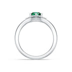 "Queen of Hearts" 18K White Gold Emerald & Diamond Ring