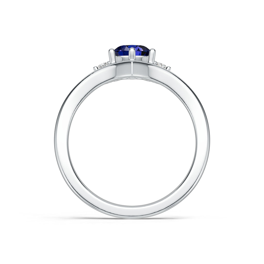 "Queen of Hearts" 18K White Gold Sapphire & Diamond Ring