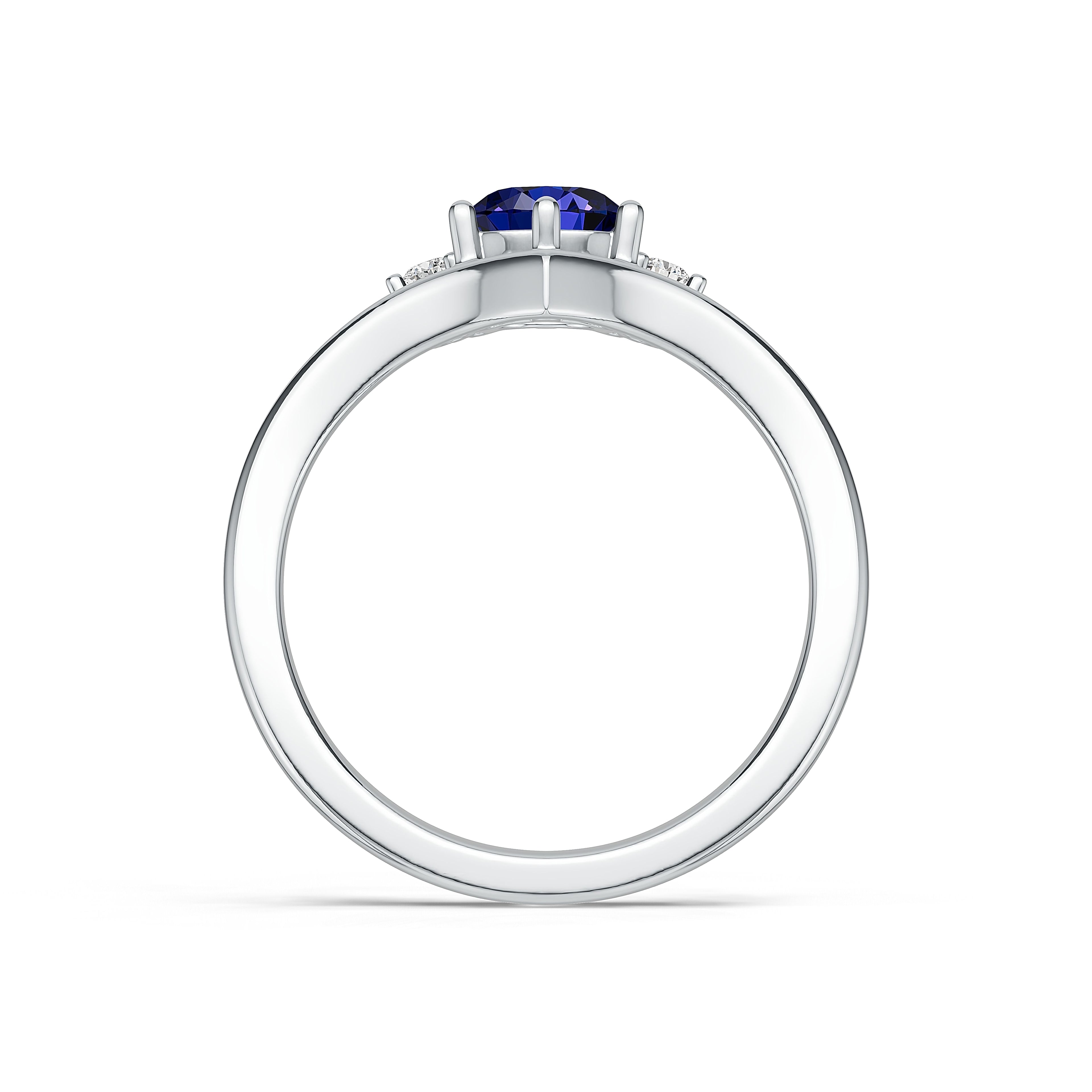 "Queen of Hearts" 18K White Gold Sapphire & Diamond Ring
