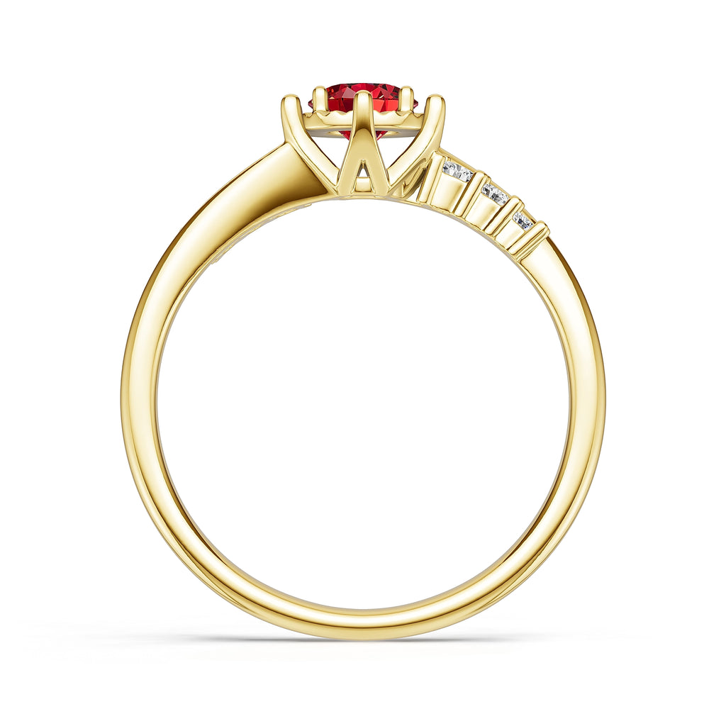 18K Gold Ruby Diamond Ring