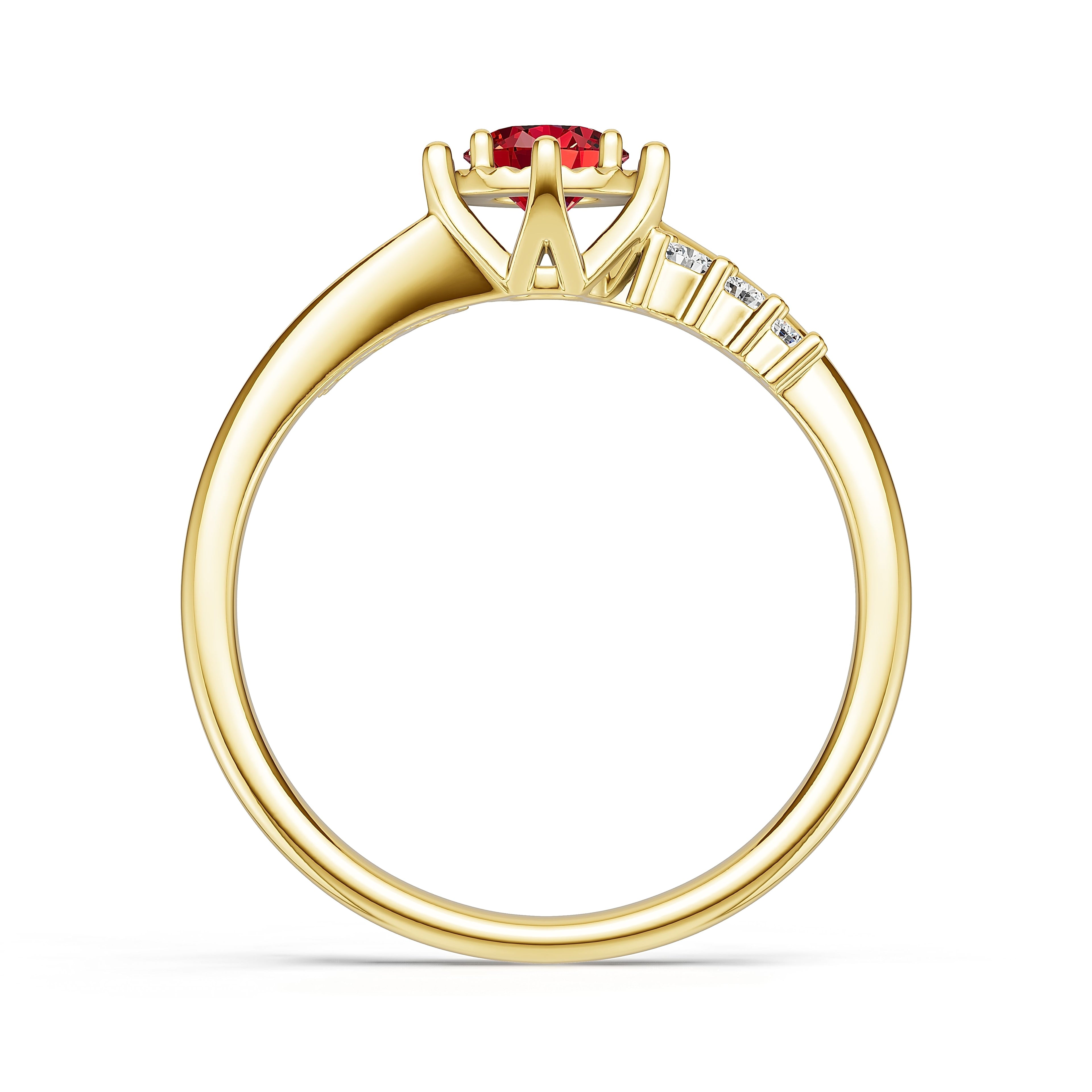 18K Gold Ruby Diamond Ring