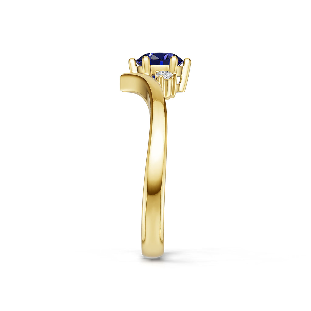 "Queen of Hearts" 18K Gold Sapphire & Diamond Ring