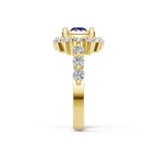 "Solar Embrace" 18K Gold Sapphire & Diamond Cluster Ring