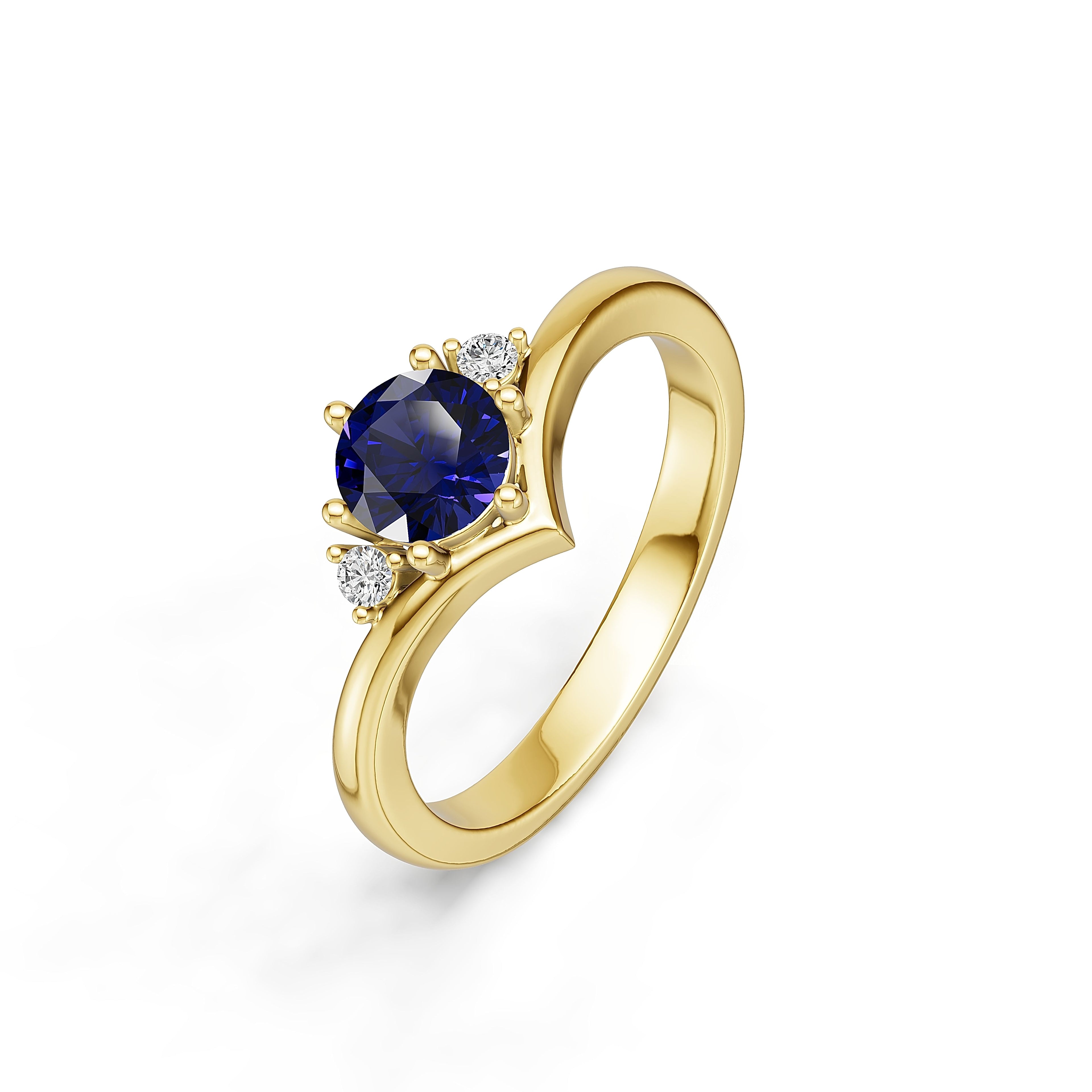 "Queen of Hearts" 18K Gold Sapphire & Diamond Ring
