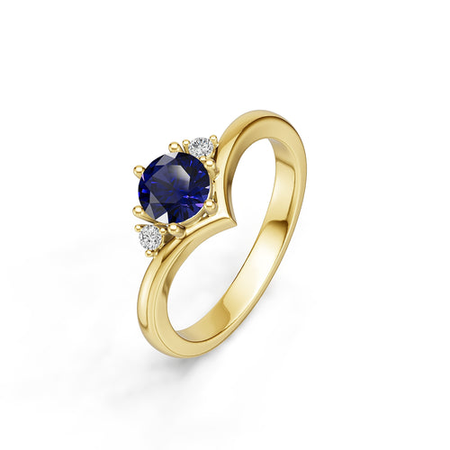 "Queen of Hearts" 18K Gold Sapphire & Diamond Ring