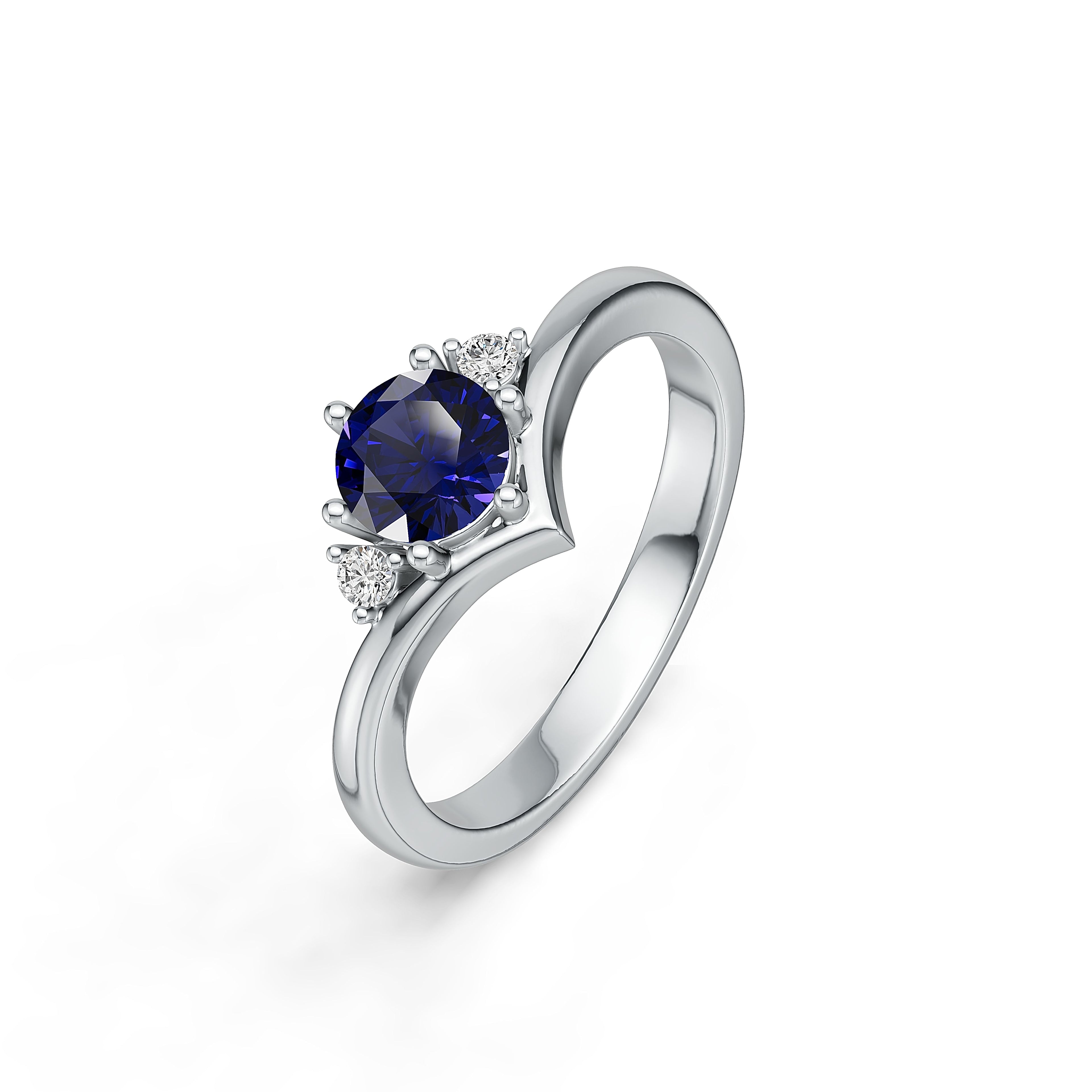 "Queen of Hearts" 18K White Gold Sapphire & Diamond Ring
