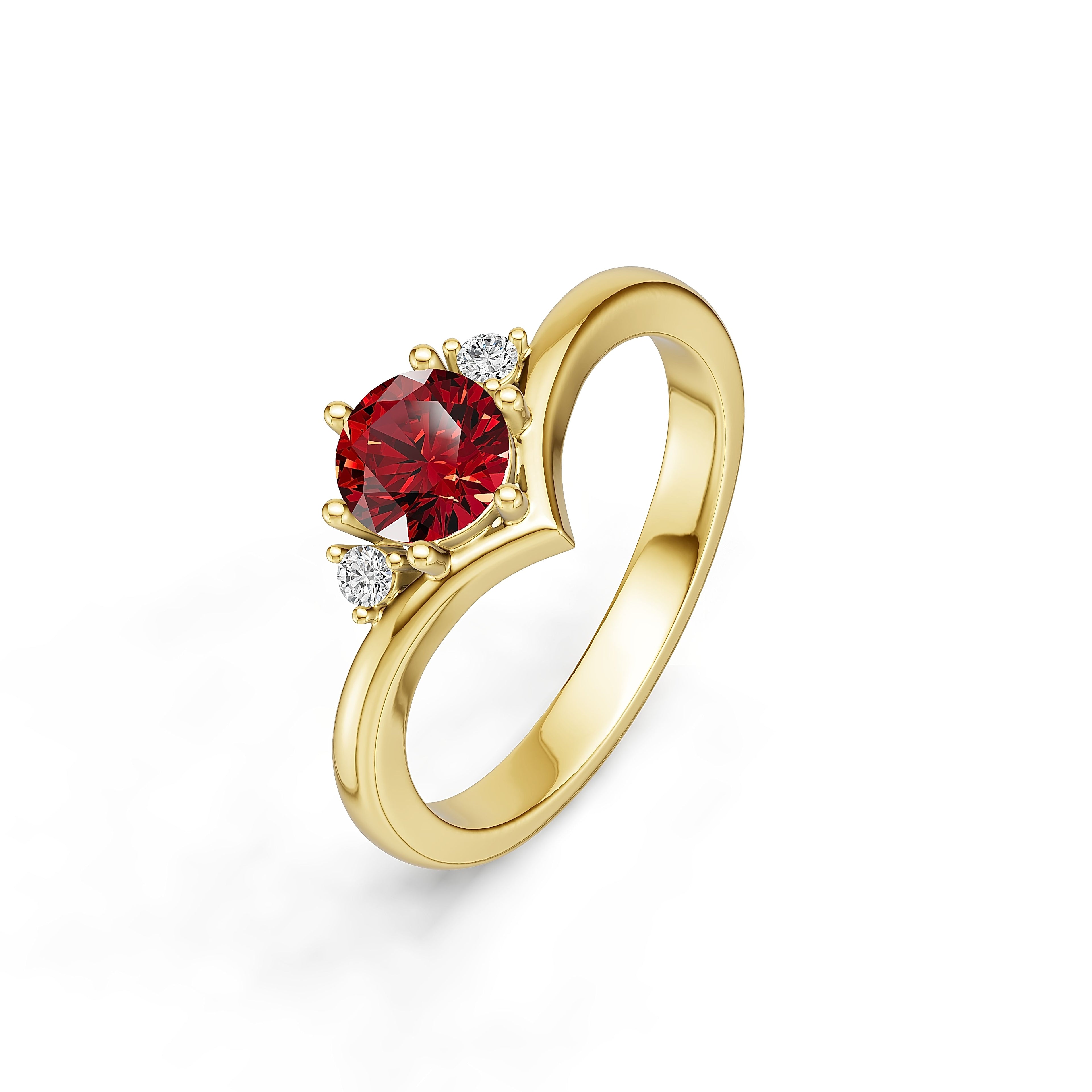 "Queen of Hearts" 18K Gold Ruby & Diamond Ring