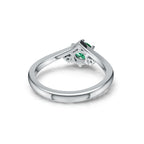 "Queen of Hearts" 18K White Gold Emerald & Diamond Ring