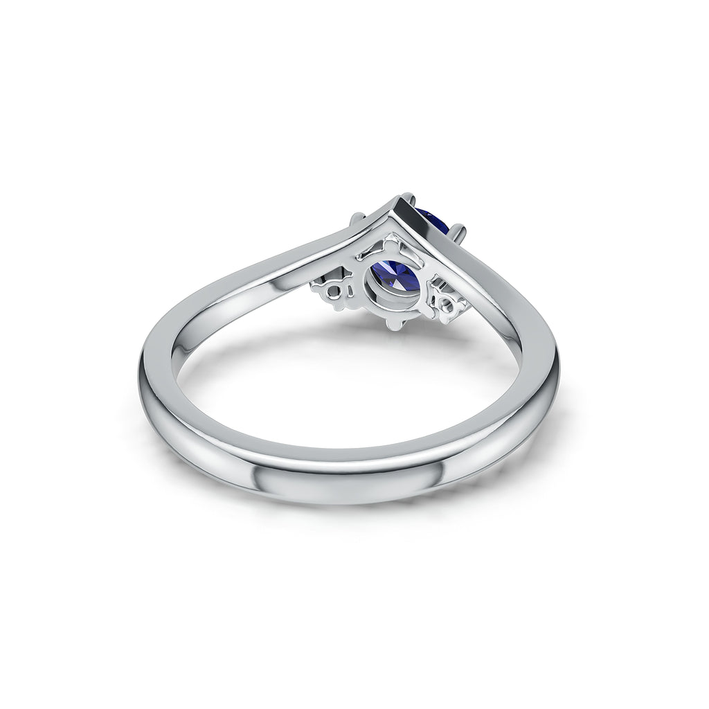 "Queen of Hearts" 18K White Gold Sapphire & Diamond Ring