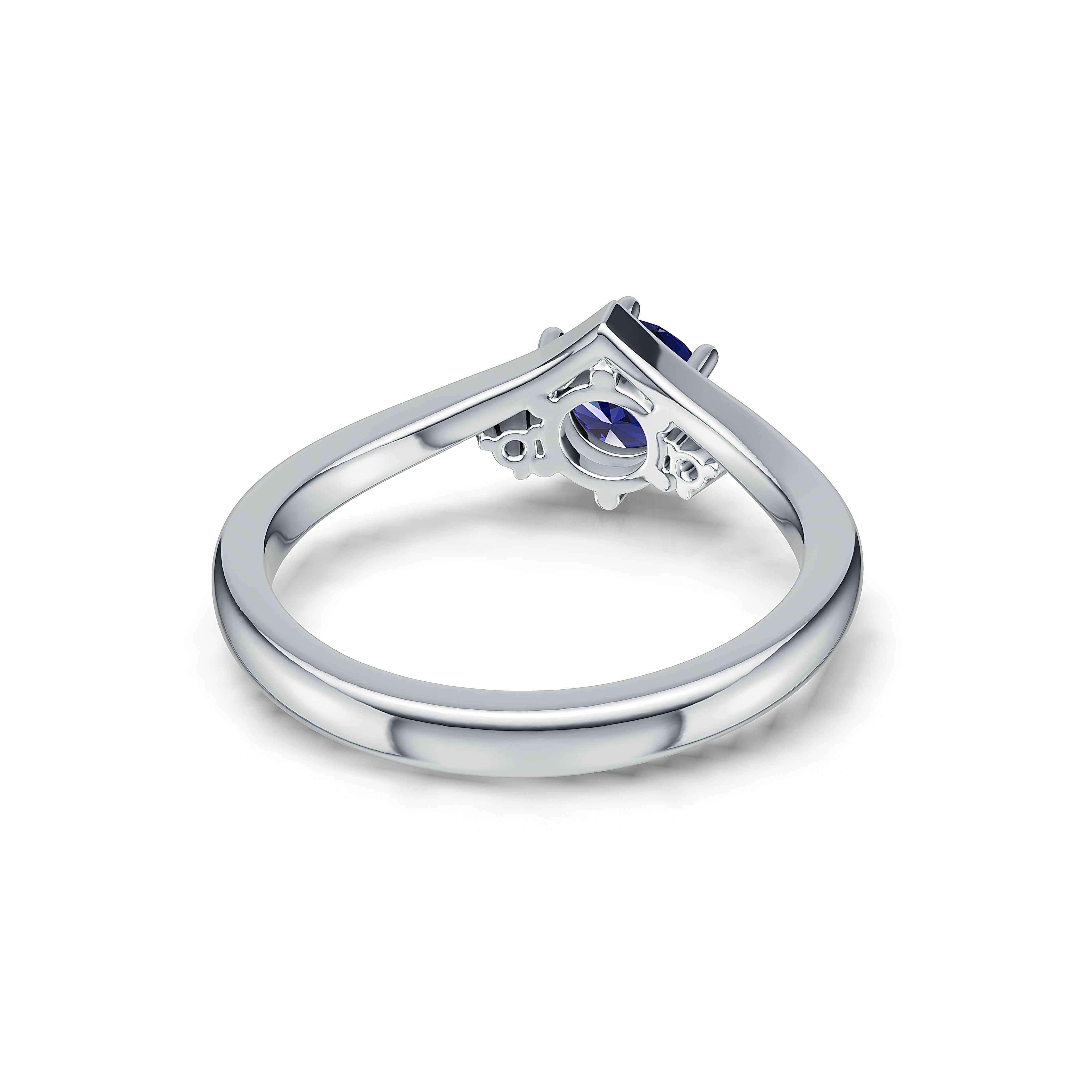 "Queen of Hearts" 18K White Gold Sapphire & Diamond Ring