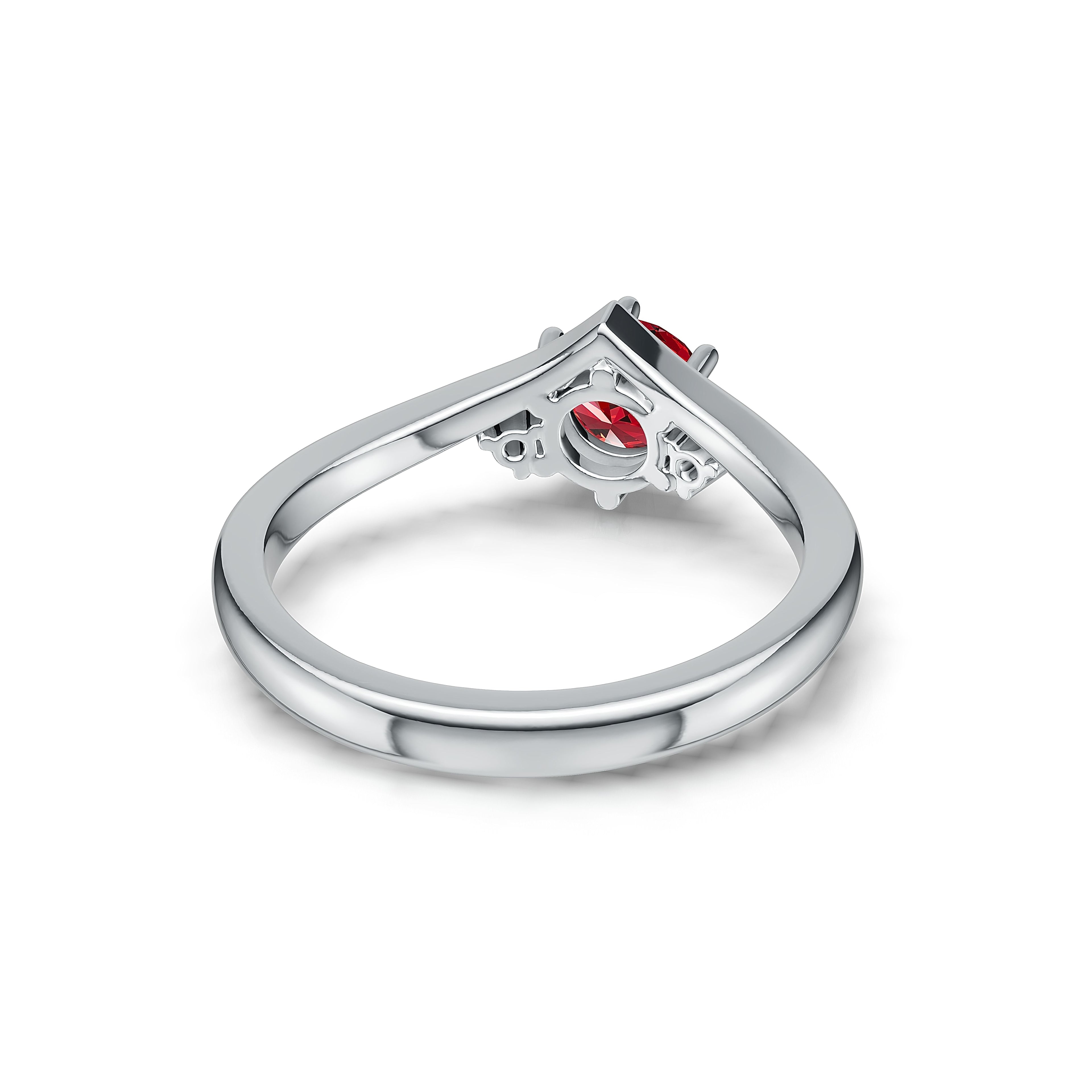 "Queen of Hearts" 18K White Gold Ruby & Diamond Ring