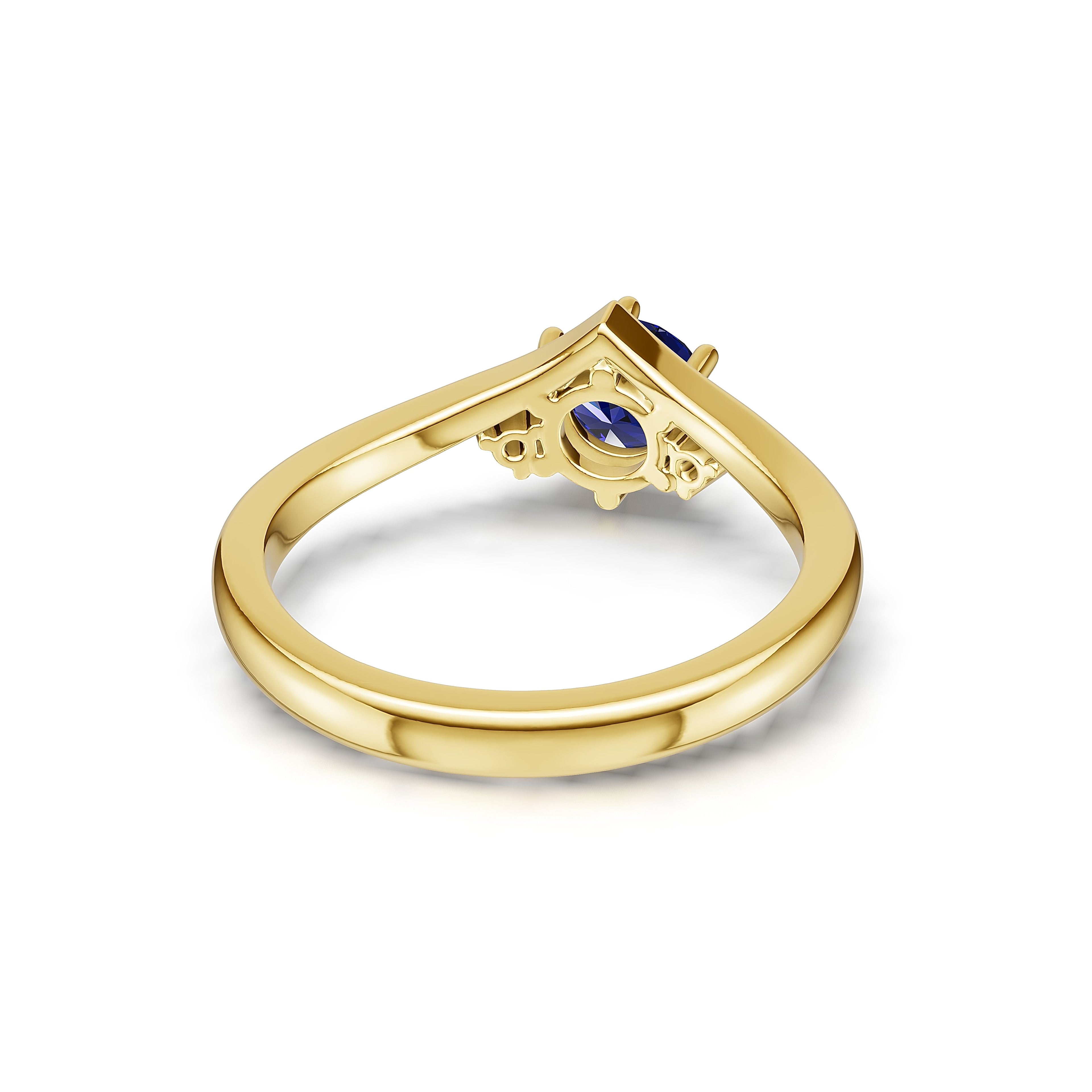 "Queen of Hearts" 18K Gold Sapphire & Diamond Ring
