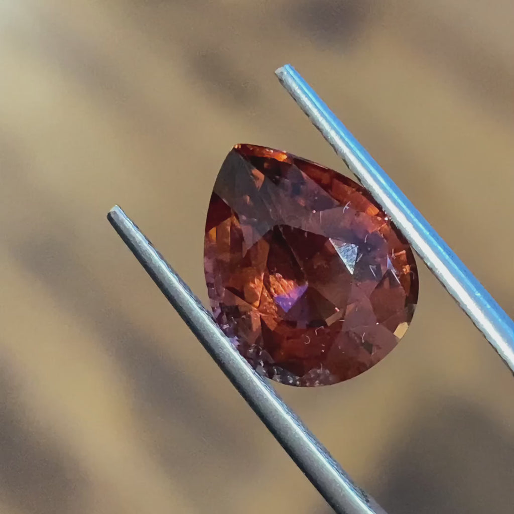 Pear Natural Tourmaline Rubellite Orange Gemstone 4.46 CT