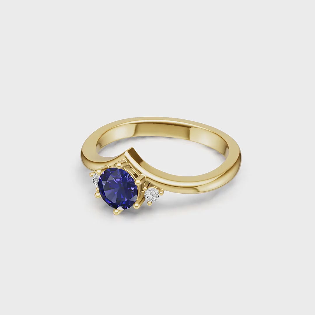 "Queen of Hearts" 18K Gold Sapphire & Diamond Ring