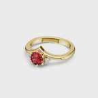 "Queen of Hearts" 18K Gold Ruby & Diamond Ring