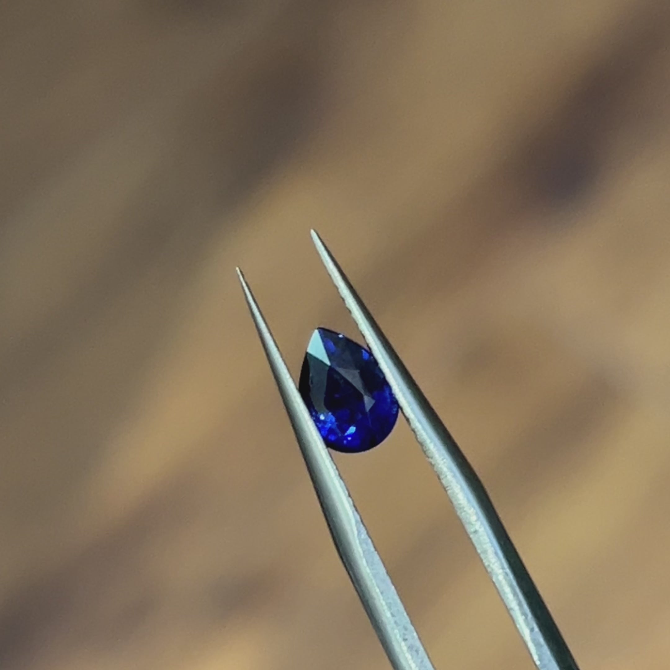 Pear Natural Colored Gemstone Royal Blue Sapphire 1.08CT
