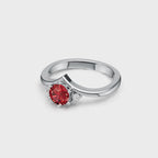 "Queen of Hearts" 18K White Gold Ruby & Diamond Ring