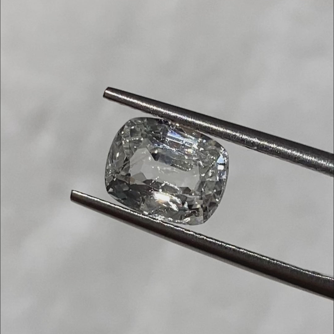 Cushion Natural Colored Gemstone White Sapphire 2.71 CT
